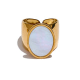 Stone Wide Band Ring