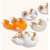 Acrylic Round Tube Hoop Earrings