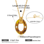 Vintage Resin Heart Pendant Necklace – Waterproof 18K Gold Plated Necklace | Ezra Gems