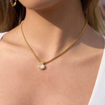 Dainty Zircon Drop Pendant Necklace – Waterproof 18K Gold Plated Necklace | Ezra Gems