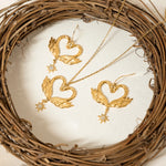 Swan Necklace and Earrings Set - Jewelry Sets