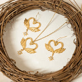 Swan Necklace and Earrings Set - Jewelry Sets