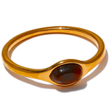 Natural Stone Oval Thin Ring