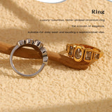 Geometric Clear Zircon Ring – Waterproof 18K Gold Plated Ring | Ezra Gems