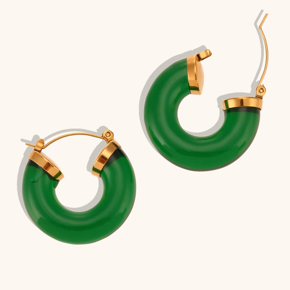 Acrylic Round Tube Hoop Earrings – Lightweight Hypoallergenic Earrings | Ezra Gems