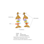 Colorful Resin Fish Drop Earrings – Waterproof 18K Gold Plated Earrings | Ezra Gems