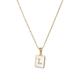 Mother of Pearl Initial Necklace – Waterproof 18K Gold Plated Necklace | Ezra Gems