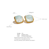 Colorful Resin Square Stud Earrings
