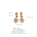 Ocean Resin Shell Conch Drop Earrings – Waterproof 18K Gold Plated Earrings | Ezra Gems