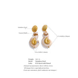 Ocean Resin Shell Conch Drop Earrings – Waterproof 18K Gold Plated Earrings | Ezra Gems