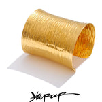 Statement Wide Metal Cuff Bracelet – Waterproof 18K Gold Plated Bracelet | Ezra Gems