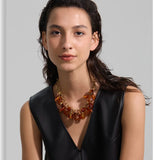 Amber Resin Bead Charm Necklace – Waterproof 18K Gold Plated Necklace | Ezra Gems