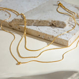 Three Layer Y Shape Necklace – Waterproof 18K Gold Plated Necklace | Ezra Gems