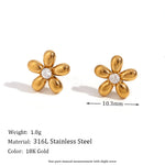 Mini Zircon Flower Stud Earrings – Waterproof 18K Gold Plated Earring | Ezra Gems