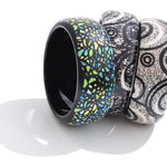 Wide Acrylic Resin Statement Bangle – Waterproof 18K Gold Plated Bracelet | Ezra Gems