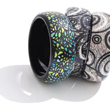Wide Acrylic Resin Statement Bangle – Waterproof 18K Gold Plated Bracelet | Ezra Gems