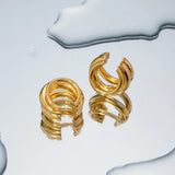 Three Layer Ear Clip Earrings – Waterproof 18K Gold Plated Earrings | Ezra Gems