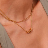 Two-Tone Beans Pendant Necklace – Waterproof 18K Gold Plated Necklace | Ezra Gems