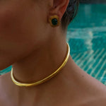 Textured Glossy Collar Necklace – Waterproof 18K Gold Plated Necklace | Ezra Gems