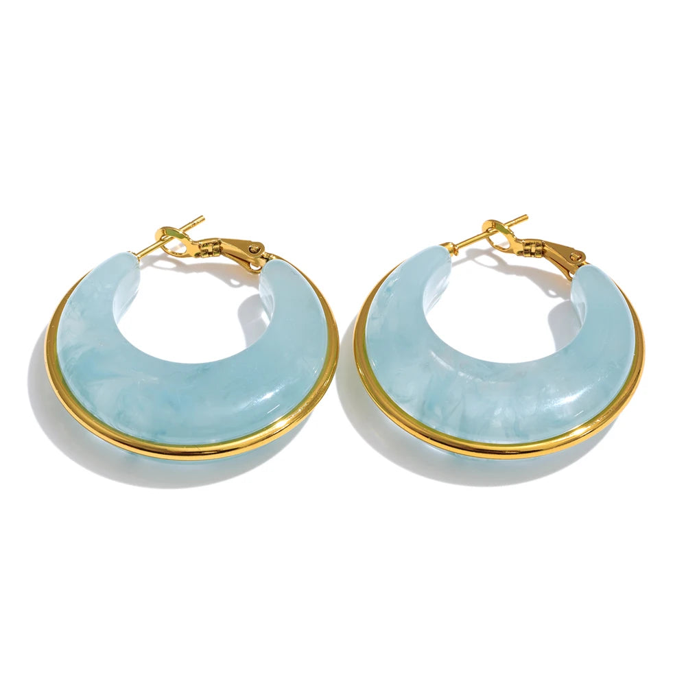 Acetate Chunky Hoop Earrings