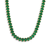 Green Gemstone Tennis Necklace