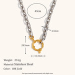 Two-Tone Spring Buckle Chain Necklace – Waterproof 18K Gold Plated Necklace | Ezra Gems