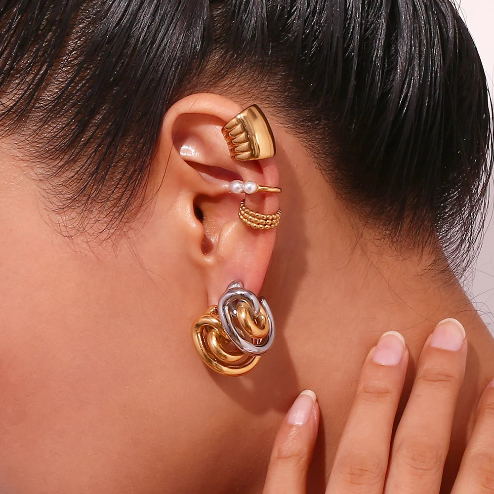Unique Lock Stainless Steel Earrings – Waterproof 18K Gold Plated Earrings | Ezra Gems