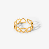 Mixed Link Open Stacking Ring – Waterproof 18K Gold Plated Ring | Ezra Gems