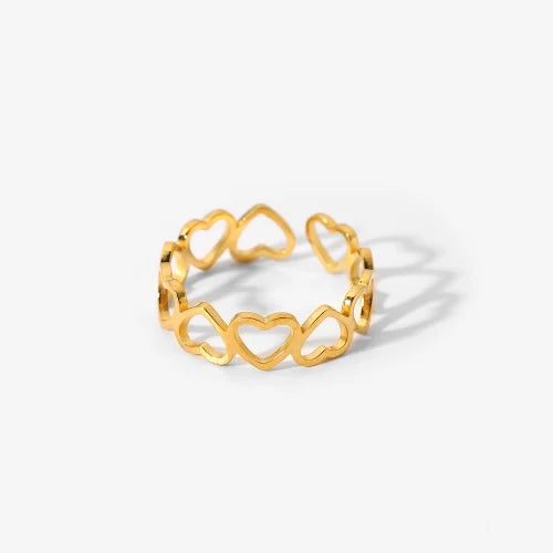 Mixed Link Open Stacking Ring – Waterproof 18K Gold Plated Ring | Ezra Gems