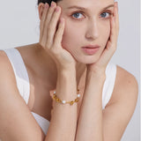 Natural Pearl Gold Knots Necklace and Bracelet Set