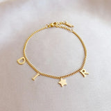 Letter Star Pendant Bracelet