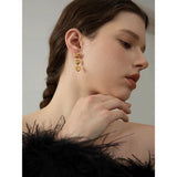 Heart Drop Gold Earrings