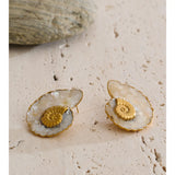 Enamel Conch Stud Earrings