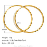 Minimalist Round Loop Hoop Earrings – Waterproof 18K Gold Plated Earring | Ezra Gems