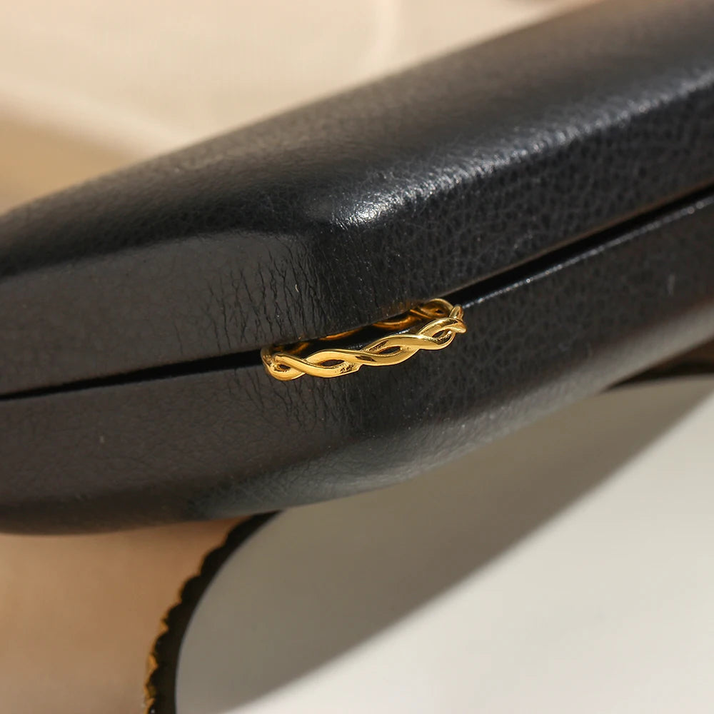 Braided Twist Thin Stacking Ring – Waterproof 18K Gold Plated Ring | Ezra Gems