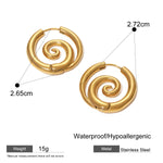 Twisted Spiral Chunky Hoop Earrings – Waterproof 18K Gold Plated Earrings | Ezra Gems