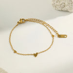 Mini Heart Chain Bracelet – Waterproof 18K Gold Plated Bracelet | Ezra Gems