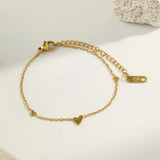 Mini Heart Chain Bracelet – Waterproof 18K Gold Plated Bracelet | Ezra Gems