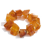 Amber Resin Geometric Bead Chain Bracelet – Waterproof 18K Gold Plated Bracelet | Ezra Gems