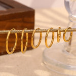 Minimalist Round Loop Hoop Earrings – Waterproof 18K Gold Plated Earring | Ezra Gems