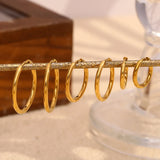 Minimalist Round Loop Hoop Earrings – Waterproof 18K Gold Plated Earring | Ezra Gems