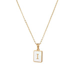 Mother of Pearl Initial Necklace – Waterproof 18K Gold Plated Necklace | Ezra Gems