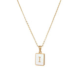 Mother of Pearl Initial Necklace – Waterproof 18K Gold Plated Necklace | Ezra Gems