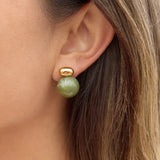 Green Resin Stud Earrings