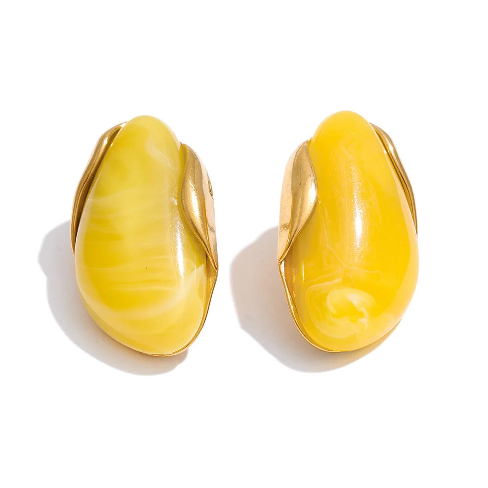 Resin Geometric Stud Earrings