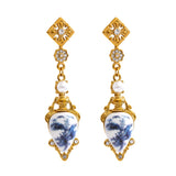 Resin Flower Drop Earrings
