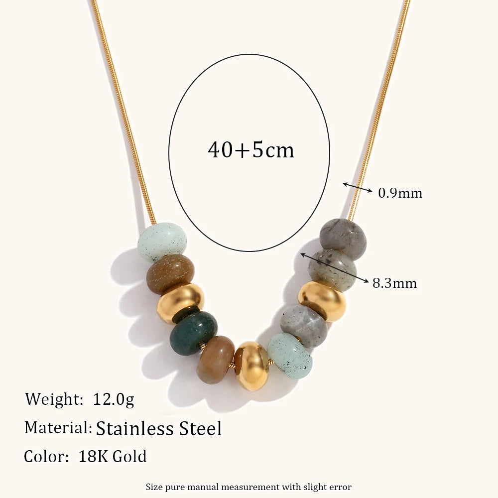 Two-Tone Beans Pendant Necklace