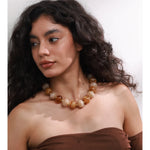 Chunky Resin Round Bead Necklace – Waterproof 18K Gold Plated Necklace | Ezra Gems