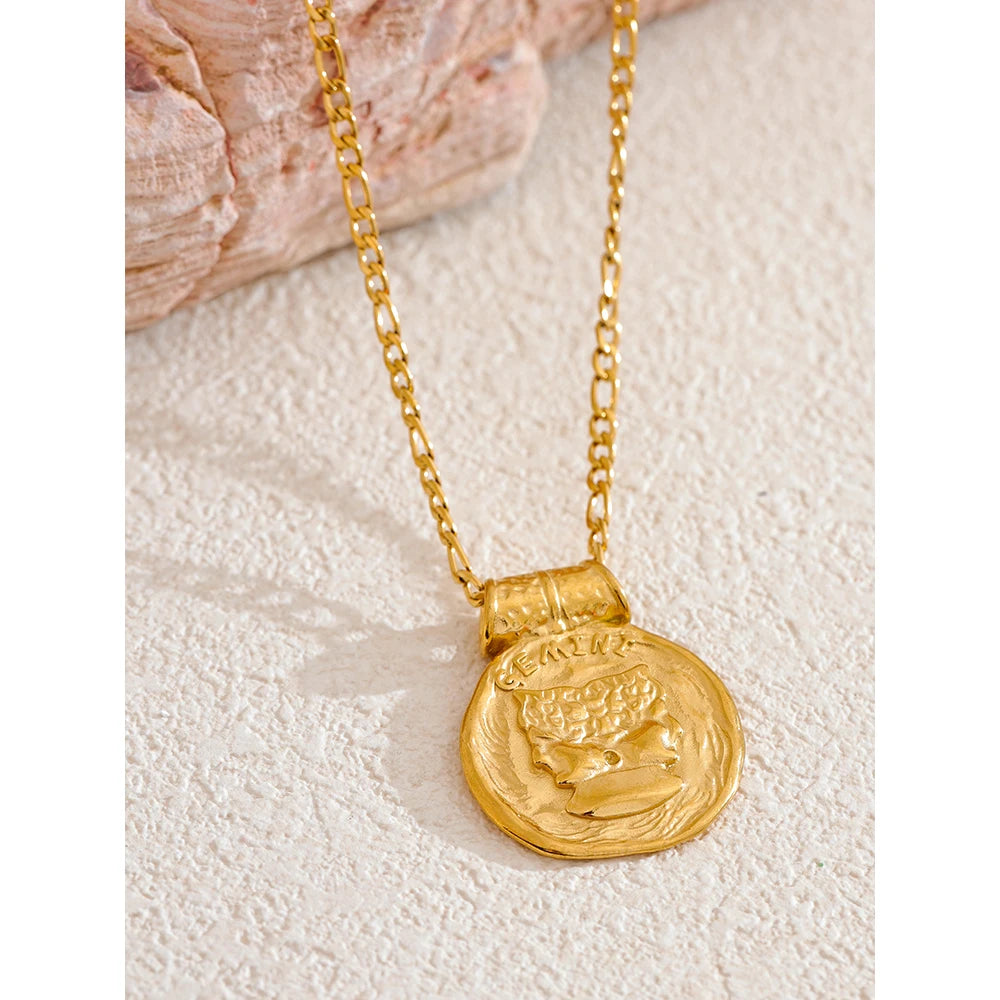 Constellation Pendant Necklace - Gold Plated Zodiac Jewelry