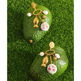 Ceramic Flower Drop Earrings